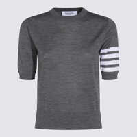 Pulovere Thom Browne Grey Wool Knitwear Femei