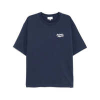 Tricouri Maison Kitsuné Handwriting Embroidery Oversize T-Shirt Clothing Barbati
