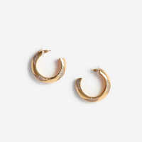 Cercei Self-Portrait Gold And Crystal Hoop Earrings Accessories Femei