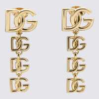 Cercei Dolce & Gabbana Gold Metal Multilogo Earrings Femei