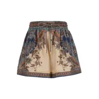 Pantaloni casual 'Ascension' Multicolor Shorts With Elastic Drawstring And All-Over Print In Silk Woman Femei