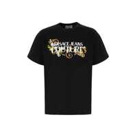 Tricouri Versace Jeans Couture Black T-Shirt With Front Logo Barbati