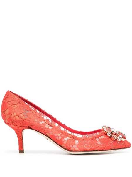 Pantofi cu toc Dolce & Gabbana Dolce & Gabbana Bellucci Lace Pump RED Femei (BM 18161904) 1