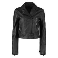 Geci biker Pinko Cristoforo Leather Biker Jacket With Studs Femei