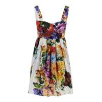 Rochii Multicolor Sleeveless Dress With Bustier Style Neckline And All-Over Floral Print In Cotton Woman Femei