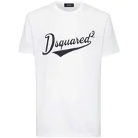Tricouri DSQUARED2 White Cotton T-Shirt With Logo Barbati