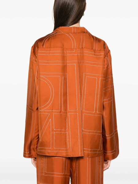 Camasi office TOTME Monogram silk shirt Brown Femei (BM 18166260) 4
