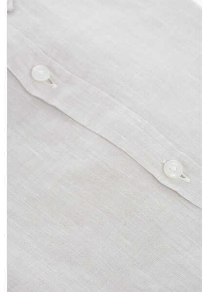 Camasi casual CORNELIANI Cc Collection Linen Shirt With Button-Down Collar Beige Barbati (BM 18166810) 3