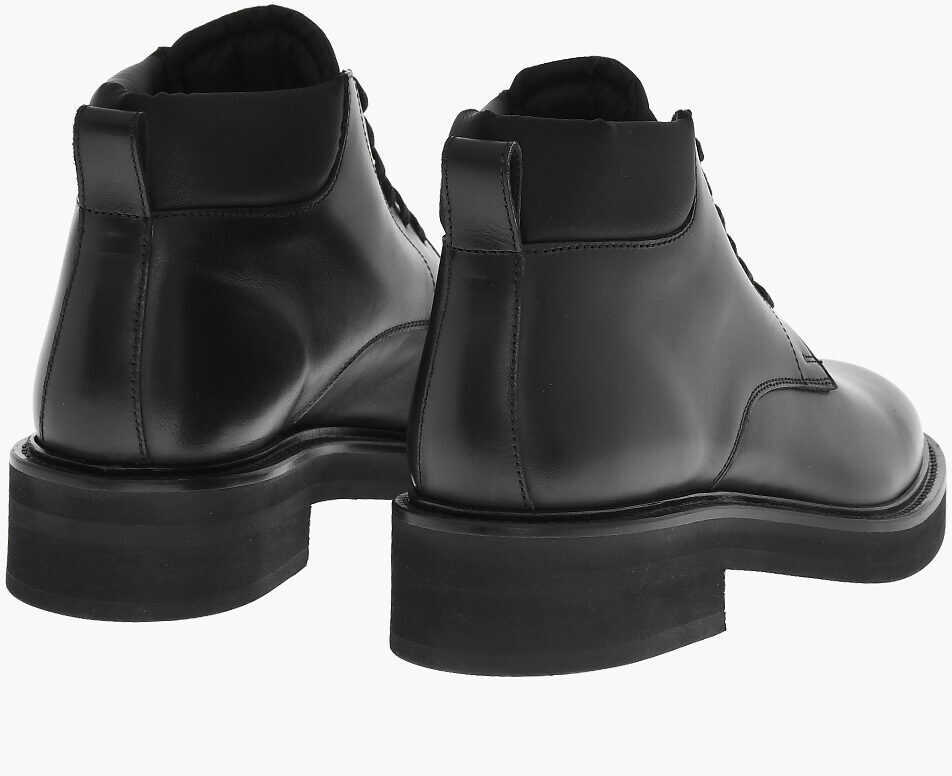 Ghete DSQUARED2 Lace-Up Manchester Leather Booties Black Barbati (BM 18166888) 2