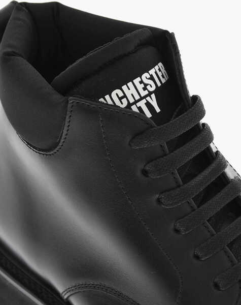 Ghete DSQUARED2 Lace-Up Manchester Leather Booties Black Barbati (BM 18166888) 4