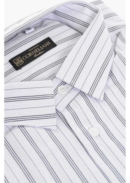 Camasi casual CORNELIANI Cotton Shirt With Balanced Stripe Motif White Barbati (BM 18166897) 2