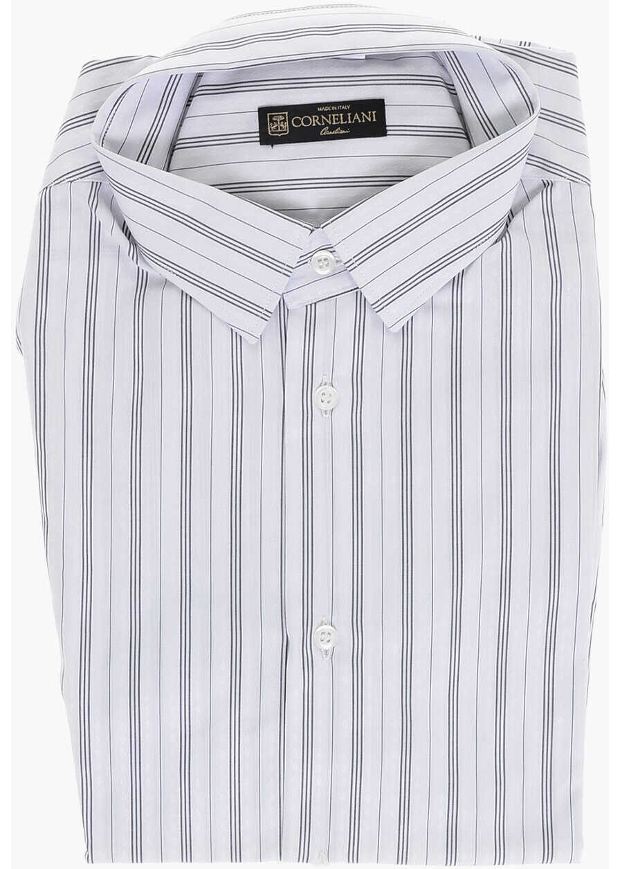 Camasi casual CORNELIANI Cotton Shirt With Balanced Stripe Motif White Barbati (BM 18166897) 1