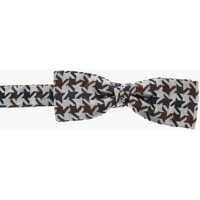 Papioane Cc Collection Houndstooth Patterned Silk Bow Tie Barbati