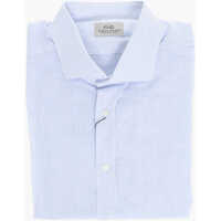 Camasi casual Cc Collection Hairline Patterned Linen Blend Shirt Barbati