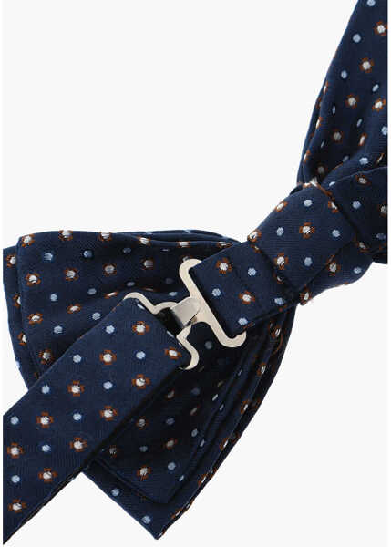 Papioane CORNELIANI Polka Dot Patterned Silk Bow Tie Blue Barbati (BM 18167104) 3