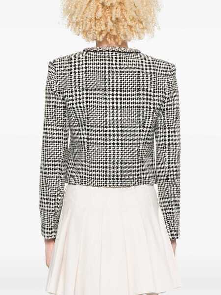 Jachete Self-Portrait Houndstooth Cropped Jacket BLACK Femei (BM 18167332) 4