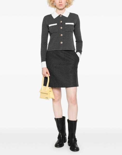 Cardigane Self-Portrait Knit Cardigan GREY Femei (BM 18167338) 2