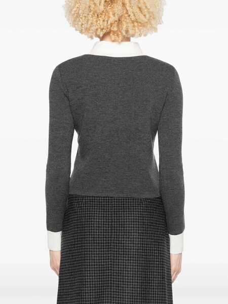 Cardigane Self-Portrait Knit Cardigan GREY Femei (BM 18167338) 4