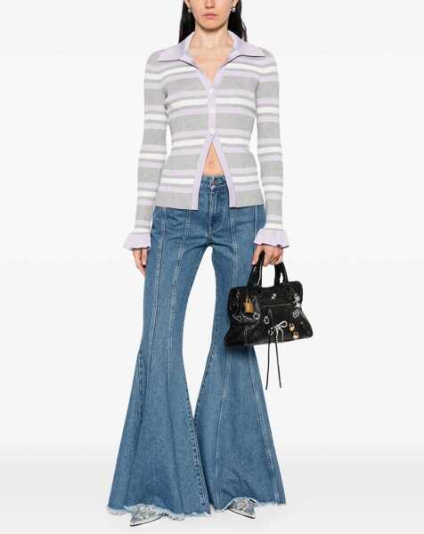 Pulovere casual Self-Portrait Striped Knit Top GREY Femei (BM 18167341) 2