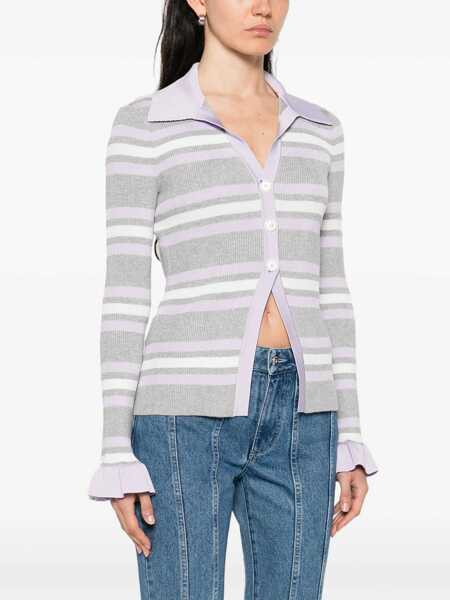 Pulovere casual Self-Portrait Striped Knit Top GREY Femei (BM 18167341) 3