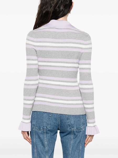 Pulovere casual Self-Portrait Striped Knit Top GREY Femei (BM 18167341) 4
