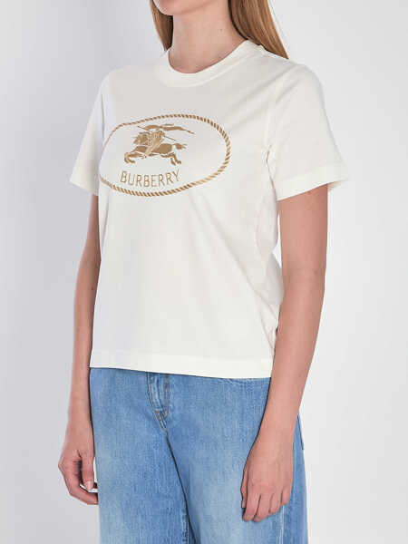 Tricouri Burberry Knight Stamp T-Shirt WHITE Femei (BM 18167359) 2