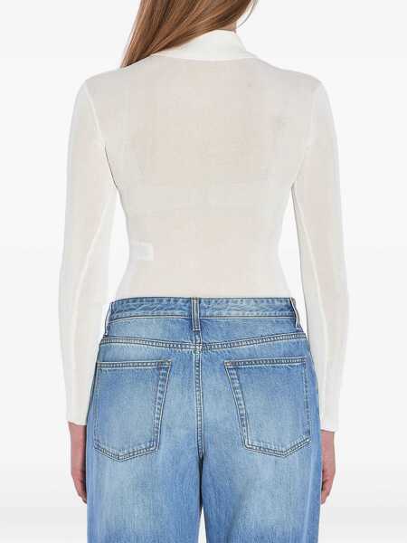 Body-uri Self-Portrait Knit Bodysuit WHITE Femei (BM 18167419) 4