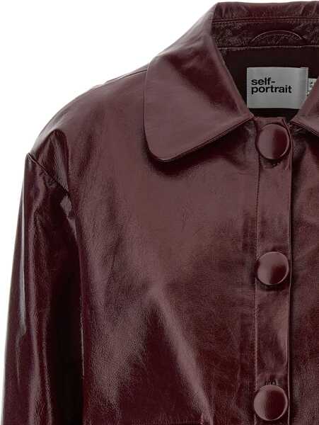 Jachete Self-Portrait Leather Cropped Jacket BORDEAUX Femei (BM 18167422) 3