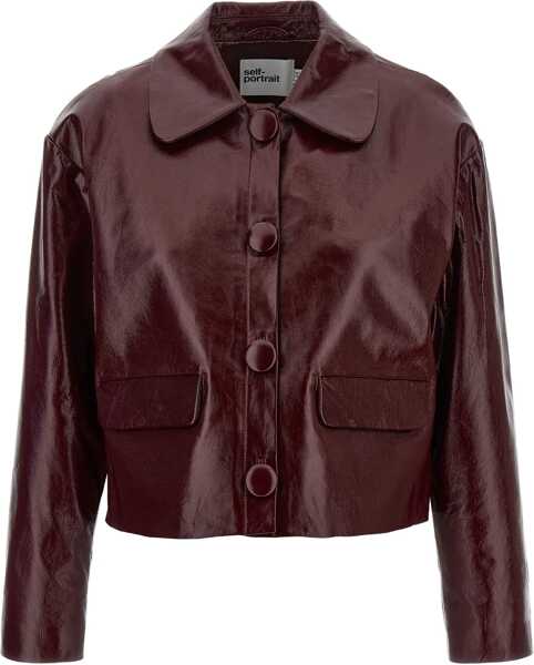 Jachete Self-Portrait Leather Cropped Jacket BORDEAUX Femei (BM 18167422) 1