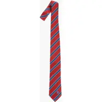 Cravate Oblique Striped Silk Tie Barbati