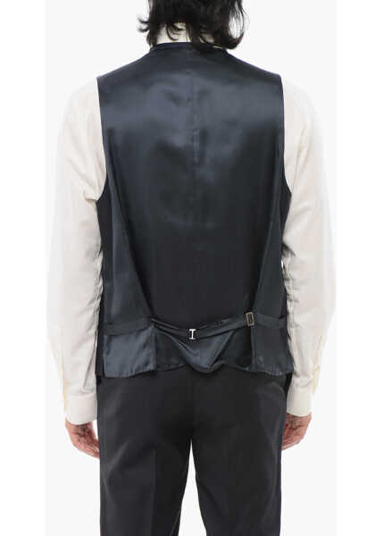 Veste costum CORNELIANI Virgin Wool Leader Vest With Five Buttons Midnight Blue Barbati (BM 18167590) 2