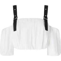 Topuri Balloon sleeves crop Top Femei