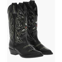 Cizme lungi Embroidered Vintage Leather Texan Boots Femei