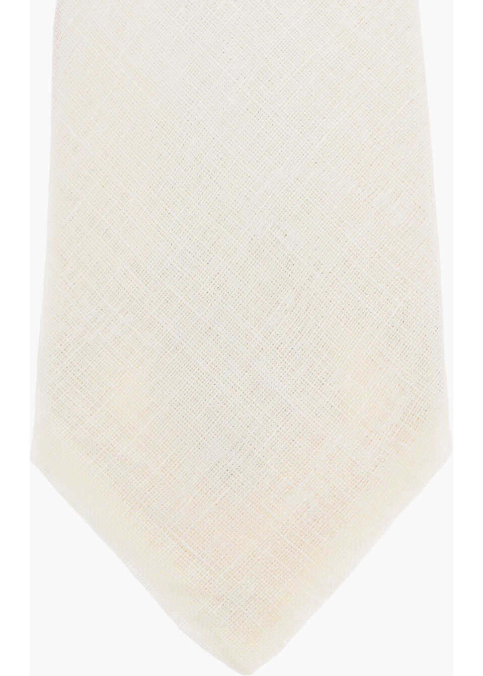 Cravate CORNELIANI Monochrome Linen Tie White Barbati (BM 18167812) 2