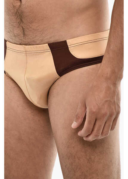 Chiloti DSQUARED2 Two-Tone Swim Briefs Brown Barbati (BM 18167869) 3