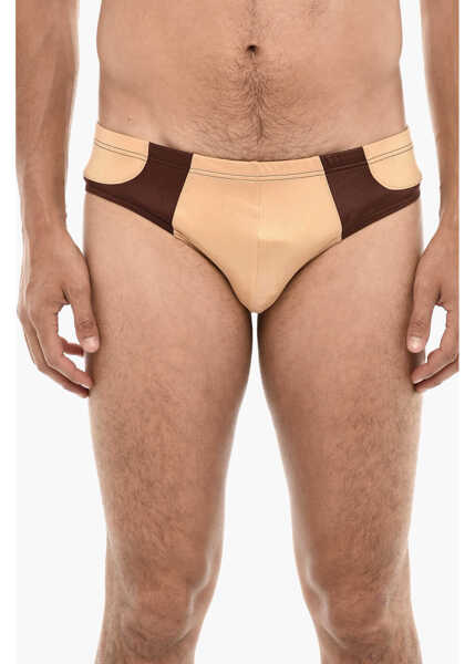 Chiloti DSQUARED2 Two-Tone Swim Briefs Brown Barbati (BM 18167869) 1