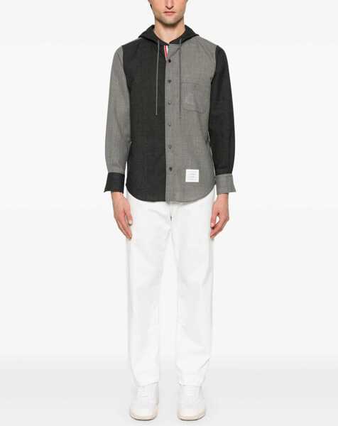 Camasi casual Thom Browne Hooded Shirt Jacket TONAL GREY Barbati (BM 18167944) 2
