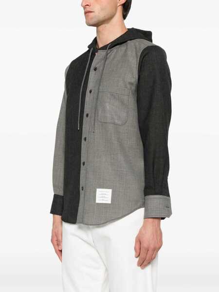 Camasi casual Thom Browne Hooded Shirt Jacket TONAL GREY Barbati (BM 18167944) 3