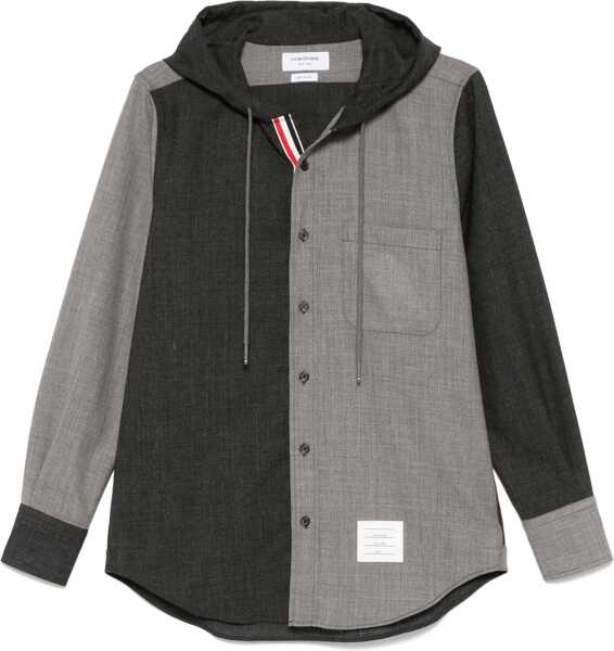 Camasi casual Thom Browne Hooded Shirt Jacket TONAL GREY Barbati (BM 18167944) 1