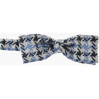 Papioane Cc Collection Houndstooth Patterned Silk Bow Tie Barbati