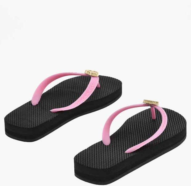 Sandale fara toc DSQUARED2 Rubber Thong Sandals With Heart Detail Pink Femei (BM 18168046) 2