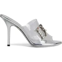 Saboti Open Toe Transparent Queen Sabot With Rhinestoned Logo 11 Cm Femei