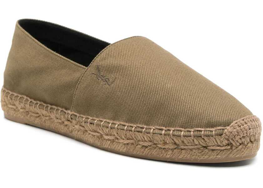 Balerini Saint Laurent Espadrille In Gabardine GREEN Femei (BM 18168226) 2