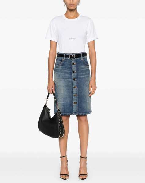 Tricouri Saint Laurent Boyfriend T-Shirt WHITE Femei (BM 18168349) 2