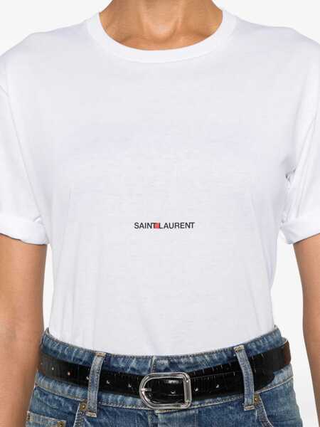 Tricouri Saint Laurent Boyfriend T-Shirt WHITE Femei (BM 18168349) 5