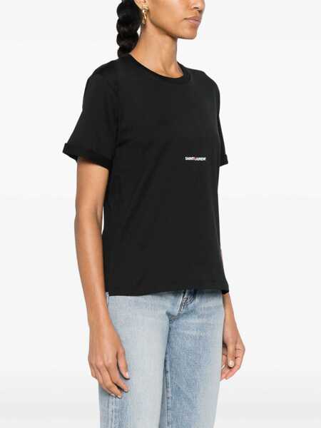 Tricouri Saint Laurent Boyfriend Fit T-Shirt BLACK Femei (BM 18168445) 3