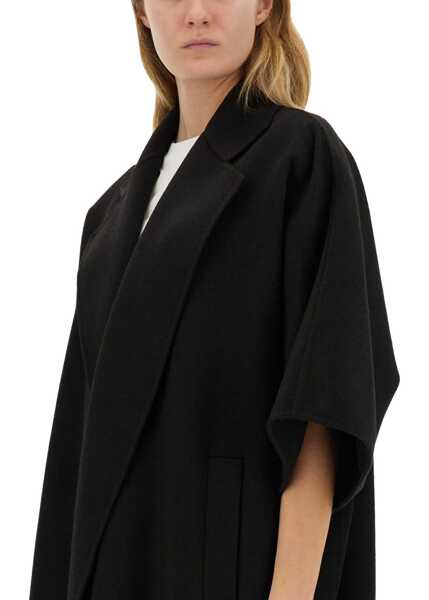 Paltoane Max Mara Camel Drap Cape Coat BLACK Femei (BM 18168487) 4