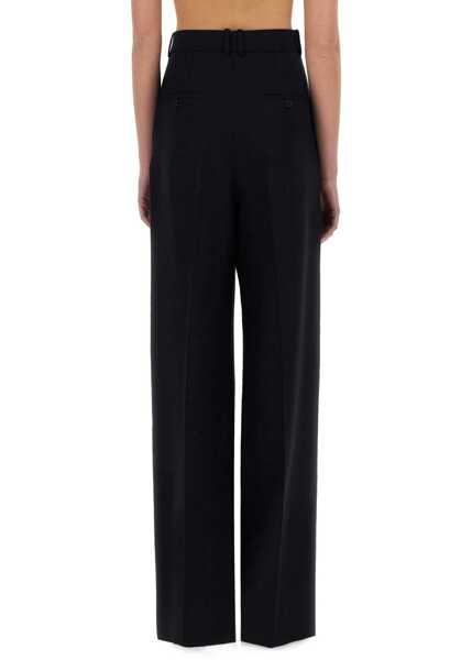 Pantaloni casual Saint Laurent Wide-Leg Pants In Grain De Poudre BLUE Femei (BM 18168529) 3