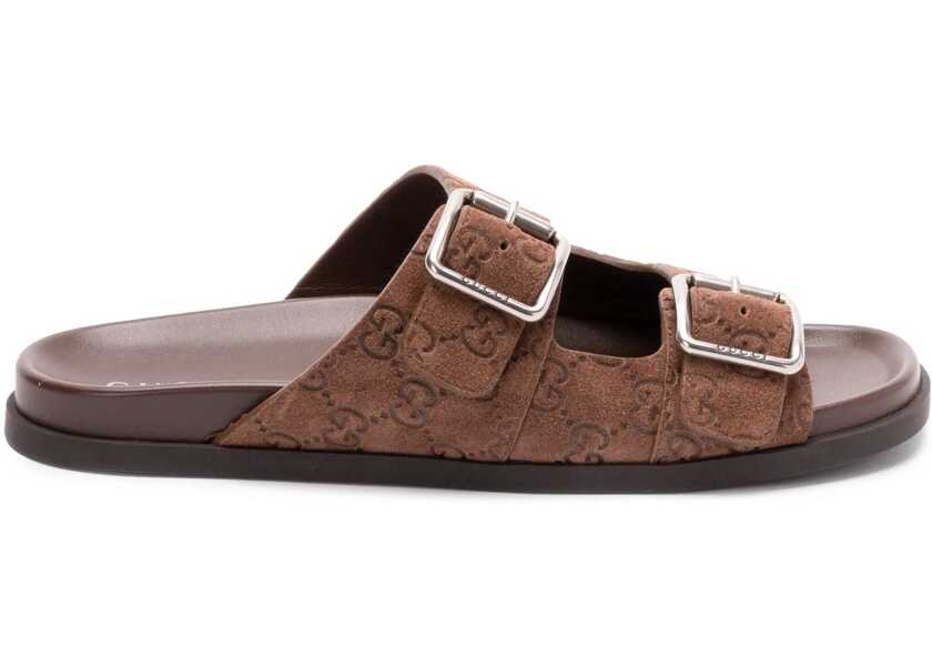 Sandale Gucci Leather Slider Sandal BROWN Barbati (BM 18168535) 1