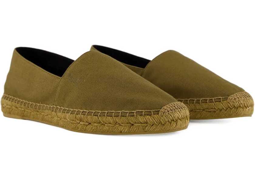 Espadrile Saint Laurent Cotton Gabardine Espadrille BROWN Barbati (BM 18168628) 2